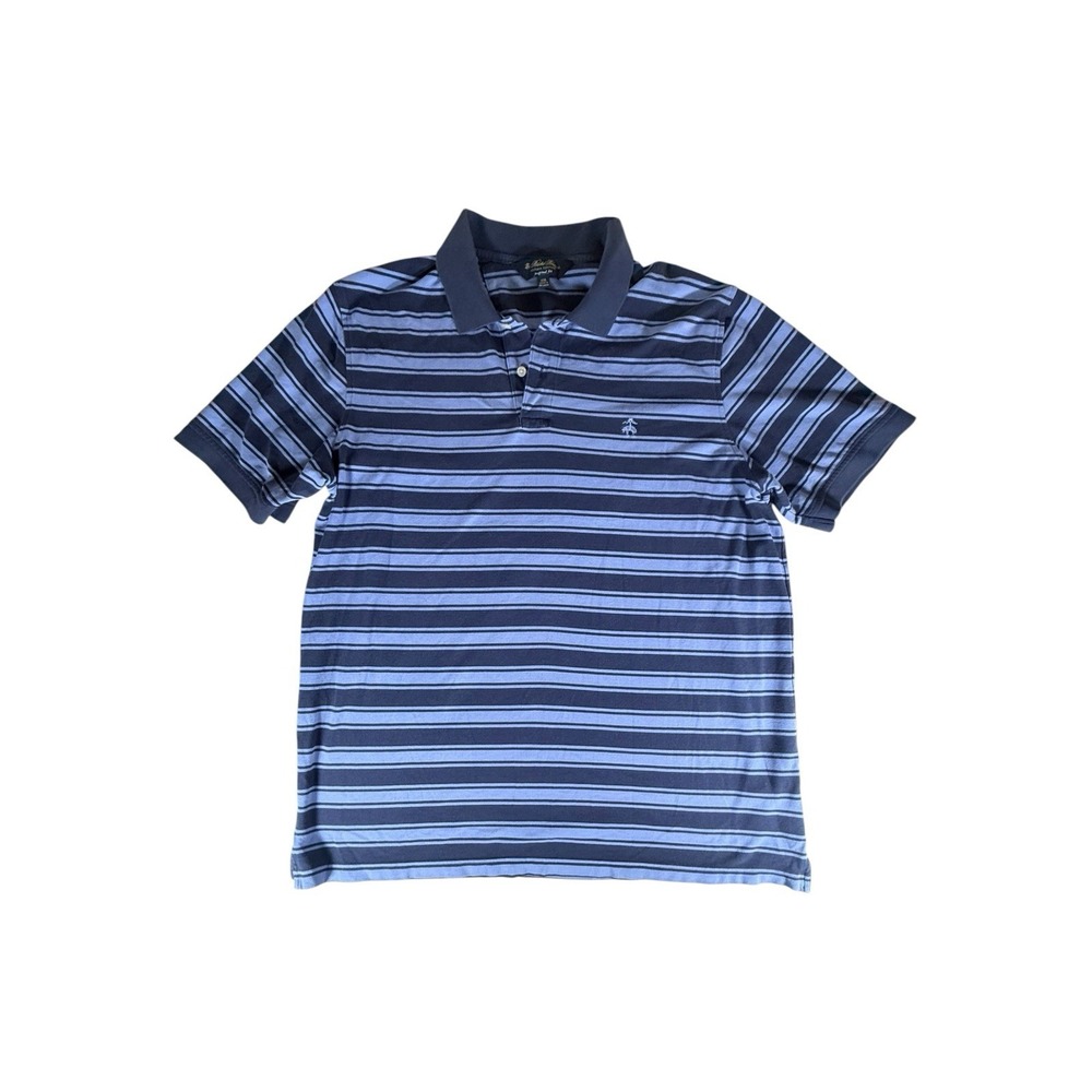 Brooks Brothers Shirt Adult XXL Navy Blue Striped Supima Polo Pullover Mens